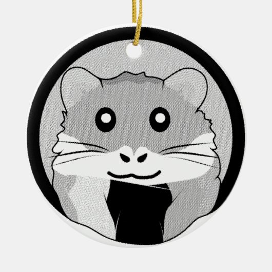 Cartoon Hamster Scarfed Joy Keramik Ornament (Vorne)