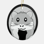 Cartoon Hamster Scarfed Joy Keramik Ornament (Links)