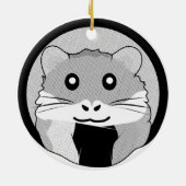 Cartoon Hamster Scarfed Joy Keramik Ornament (Hinten)