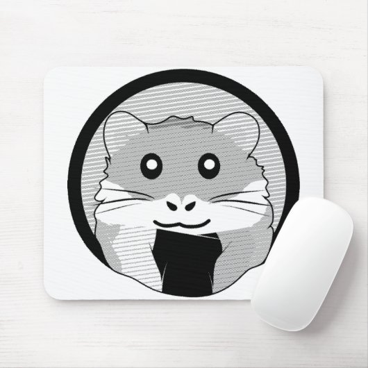 Cartoon Hamster Scarfed Joy Mousepad (Mit Mouse)