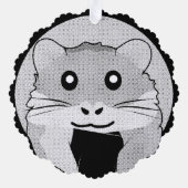 Cartoon Hamster Scarfed Joy Ornament Karte (Rückseite)