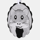 Cartoon Hamster Scarfed Joy Ornament Karte (Links)
