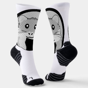Cartoon Hamster Scarfed Joy Socken