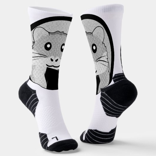 Cartoon Hamster Scarfed Joy Socken (Gewinkelt)