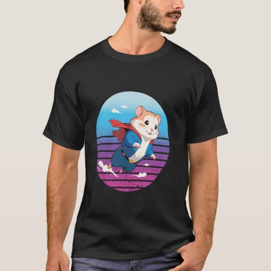 Cartoon Hamster Superheldin T-Shirt (Vorderseite)