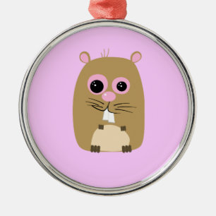 Cartoon-Hamster-Verzierung Silbernes Ornament
