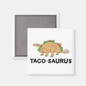 Cartoon Hand Drawn Taco Dinosaur Tacosaurus Rex Magnet (Vorderseite/Rückseite)