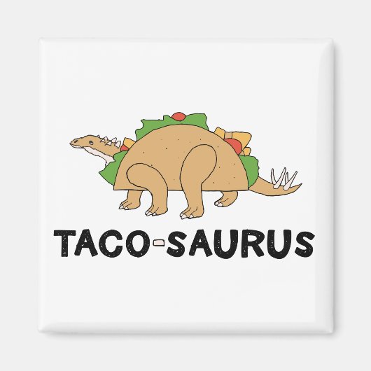 Cartoon Hand Drawn Taco Dinosaur Tacosaurus Rex Magnet (Vorne)