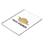 Cartoon Hand Drawn Taco Dinosaur Tacosaurus Rex Notizblock (Linke Seite)