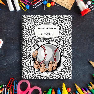 Cartoon-Hand hält einen Baseball Custom Spiral Notizblock