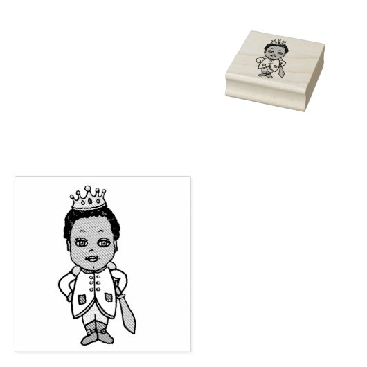Cartoon Handsome Ethnic Prince Gummistempel (Stempel)