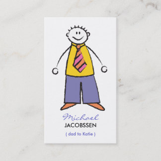Cartoon Happy Family Vater der Girl Calling Card Telefonnummerkarte
