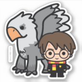 Cartoon Harry Potter and Buckbeak Aufkleber (Vorderseite)