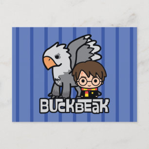 Cartoon Harry Potter and Buckbeak Postkarte