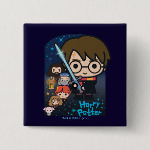 Cartoon Harry Potter Chamber of Secrets Graphic Button