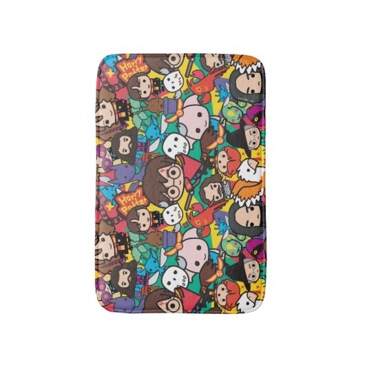 Cartoon Harry Potter Character Toss Pattern Badematte (Vorderseite Vertikal)