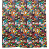 Cartoon Harry Potter Character Toss Pattern Duschvorhang (Vorderseite)