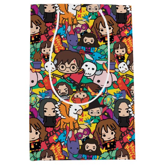 Cartoon Harry Potter Character Toss Pattern Mittlere Geschenktüte (Vorderseite)