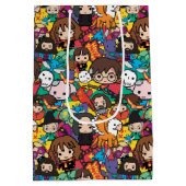 Cartoon Harry Potter Character Toss Pattern Mittlere Geschenktüte (Rückseite)