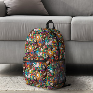 Cartoon-Harry-Potter-Charakter-Wurf-Muster Bedruckter Rucksack