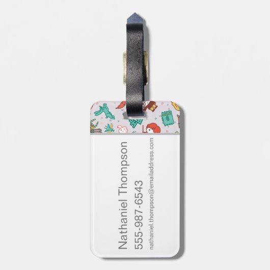 Cartoon HARRY POTTER™ Creations & Spells Pattern Gepäckanhänger (Rückseite vertikal)