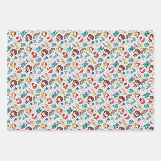 Cartoon HARRY POTTER™ Creations & Spells Pattern Geschenkpapier Set (Vorderseite 2)