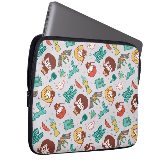 Cartoon HARRY POTTER™ Creations & Spells Pattern Laptopschutzhülle (Vorne Rechts)