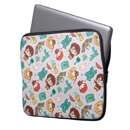Cartoon HARRY POTTER™ Creations & Spells Pattern Laptopschutzhülle (Vorderseite Links)