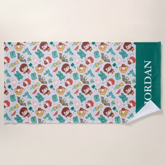 Cartoon HARRY POTTER™ Creations & Spells Pattern Strandtuch (Vorderseite)