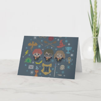 Cartoon Harry Potter Cross-Stitch Collage Feiertagskarte