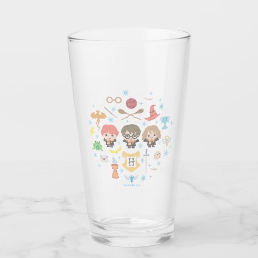 Cartoon Harry Potter Cross-Stitch Collage Glas (Vorderseite)