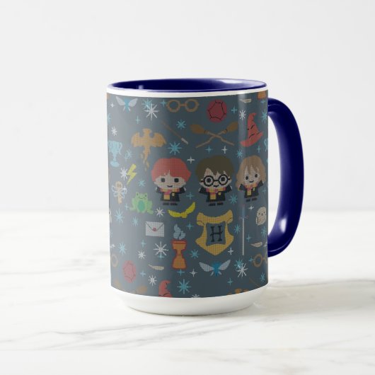 Cartoon Harry Potter Cross-Stitch Collage Tasse (VorderseiteRechts)