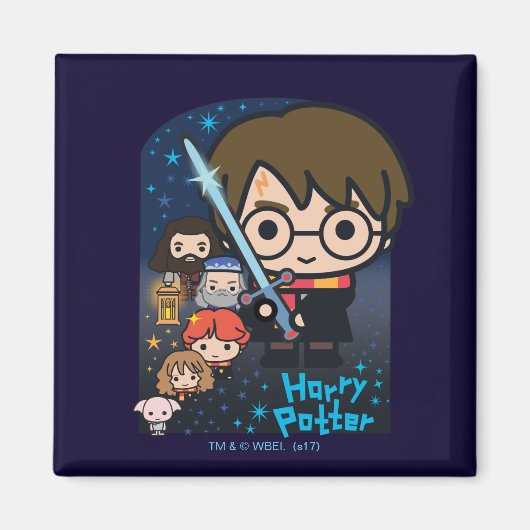 Cartoon Harry Potter Kammer des Schreckens Grafik Magnet (Vorne)