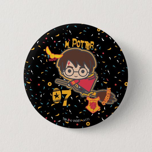 Cartoon Harry Potter Quidditch Seeker Button (Vorderseite)