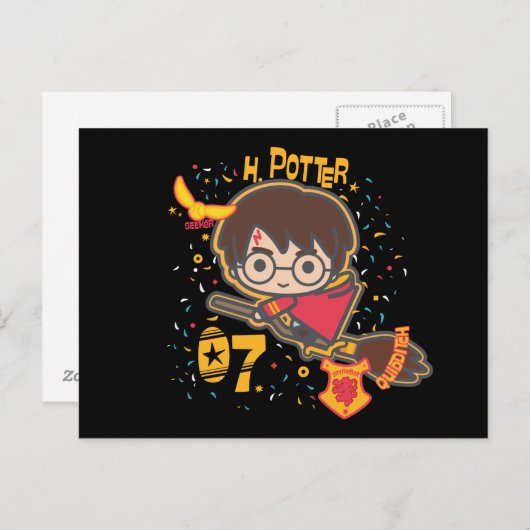 Cartoon Harry Potter Quidditch Seeker Postkarte (Vorne/Hinten)
