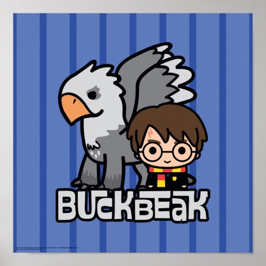 Cartoon Harry Potter und Buckbeak Poster (Vorne)
