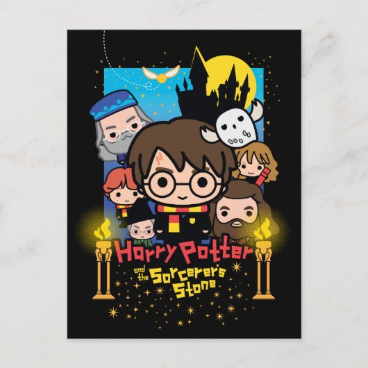 Cartoon Harry Potter und der Stein des Zauberers Postkarte (Vorderseite)
