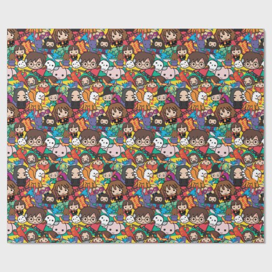 Cartoon Harry Potter-Zeichen-Toss-Muster Geschenkpapier (Flach)