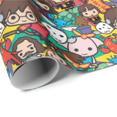 Cartoon Harry Potter-Zeichen-Toss-Muster Geschenkpapier (Rolleneckpunkt)
