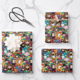 Cartoon Harry Potter-Zeichen-Toss-Muster Geschenkpapier Set