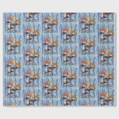 Cartoon Harry, Ron & Hermione, der in Holz fliegt Geschenkpapier (Flach)