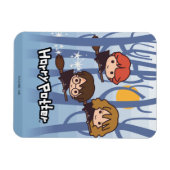 Cartoon Harry, Ron & Hermione, der in Holz fliegt Magnet (Horizontal)