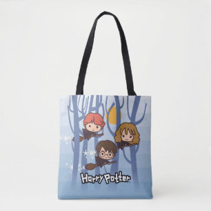 Cartoon Harry, Ron & Hermione, der in Holz fliegt Tasche