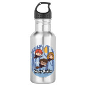 Cartoon Harry, Ron & Hermione, der in Holz fliegt Trinkflasche (Vorderseite)