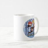 Cartoon Harry, Ron, & Hermione Flying In Woods Kaffeetasse (VorderseiteRechts)