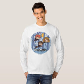 Cartoon Harry, Ron, & Hermione Flying In Woods T-Shirt (Vorne ganz)