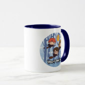 Cartoon Harry, Ron u. Hermione Fliegen im Holz Tasse (VorderseiteRechts)