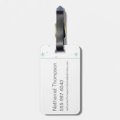 Cartoon Harry und Hedwig Flying Past Hogwarts Gepäckanhänger (Rückseite vertikal)