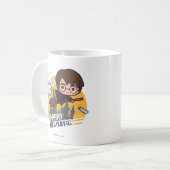 Cartoon Harry und Hedwig Flying Past Hogwarts Kaffeetasse (Vorderseite Links)
