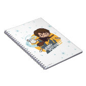 Cartoon Harry und Hedwig Flying Past Hogwarts Notizblock (Rechte Seite)